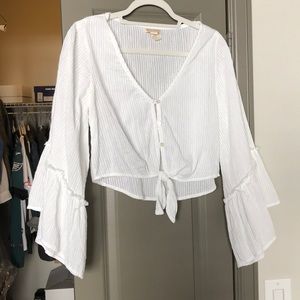 Billabong white cropped shirt